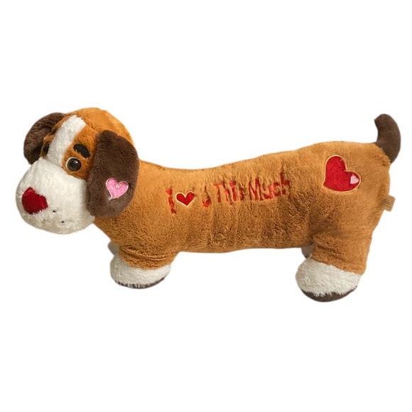 Dan Dee Jumbo Valentine's Day Puppy Dog stuffed animal 24” Long - Picture 1 of 13